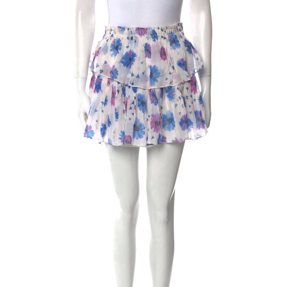LoveShackFancy Ruffle Mini Skirt in the Deep Cotton Candy color - Picture 2 of 5